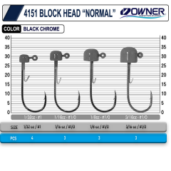 Owner 4151 Block Head Natural Jig Head