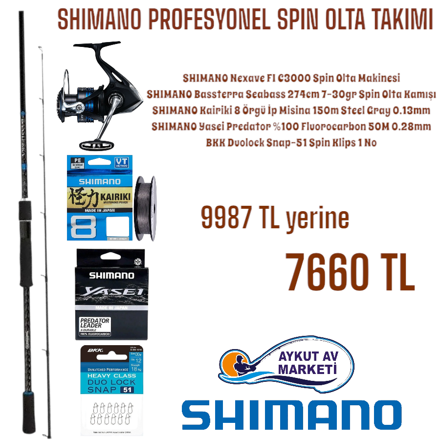 Shimano Profesyonel Spin Olta Takımı
