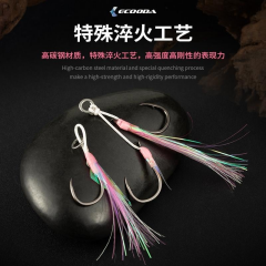 Ecooda Pink Style Light Jigging Double Hooks