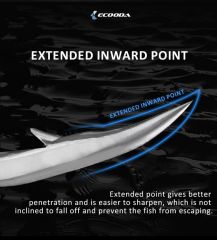 Ecooda Cyan Blue Speed Jigging Hooks Sawara