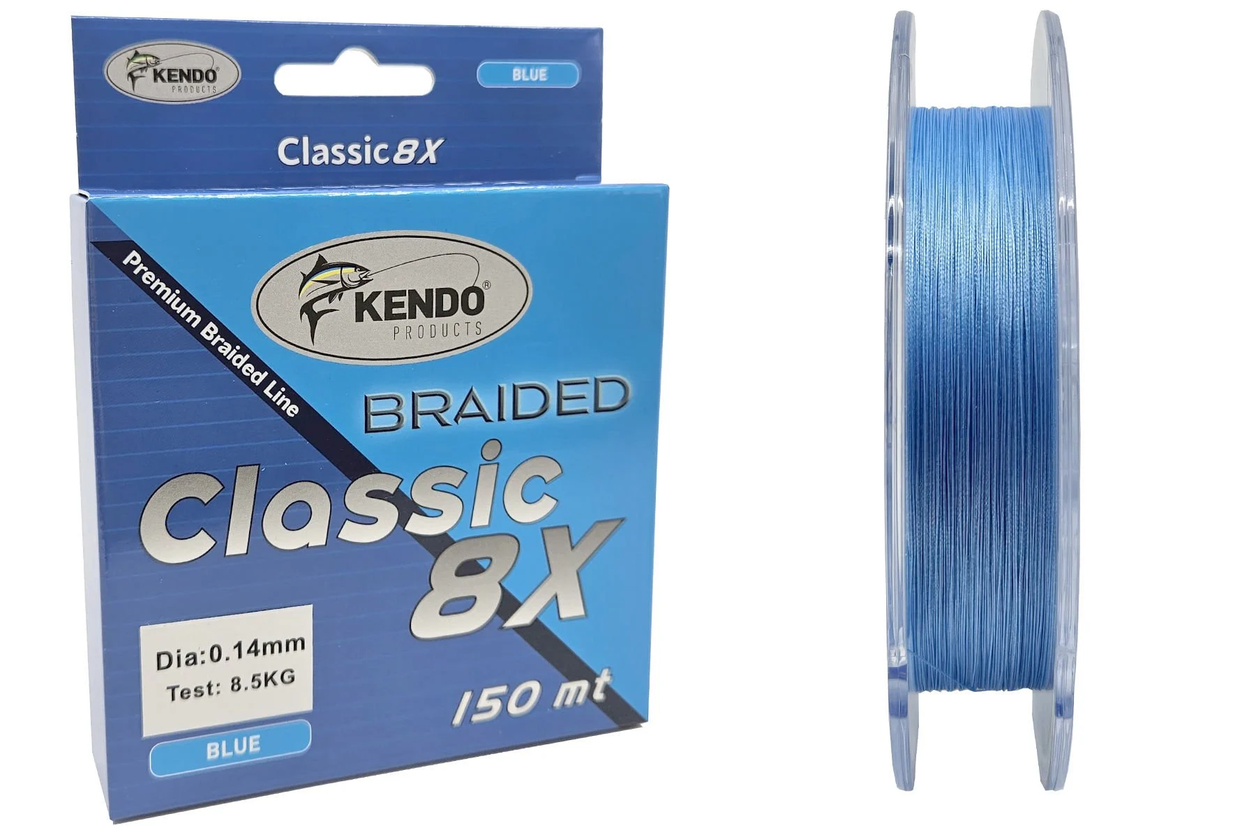 Kendo Classic 8X 150m Blue Örgü İp Misina 0.10mm