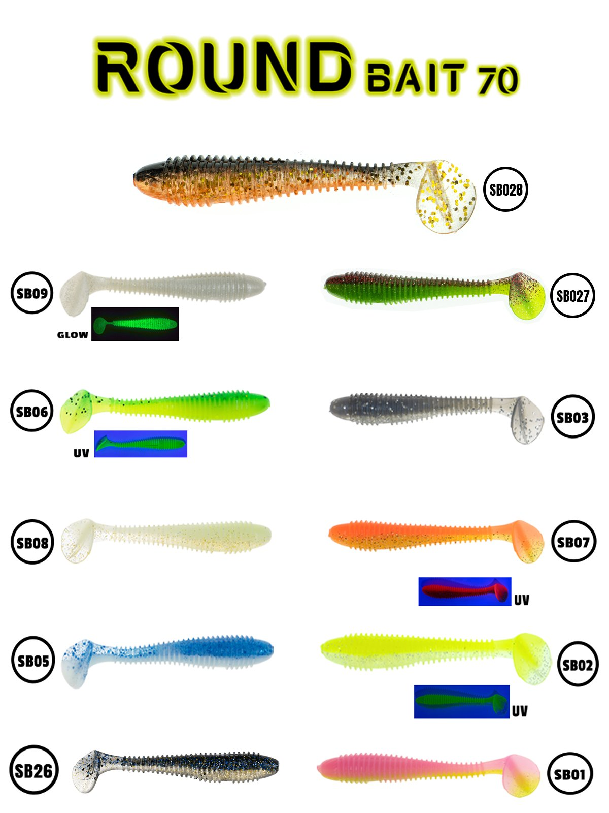 Fujin Round Bait 70mm Silikon Balık 5Pcs