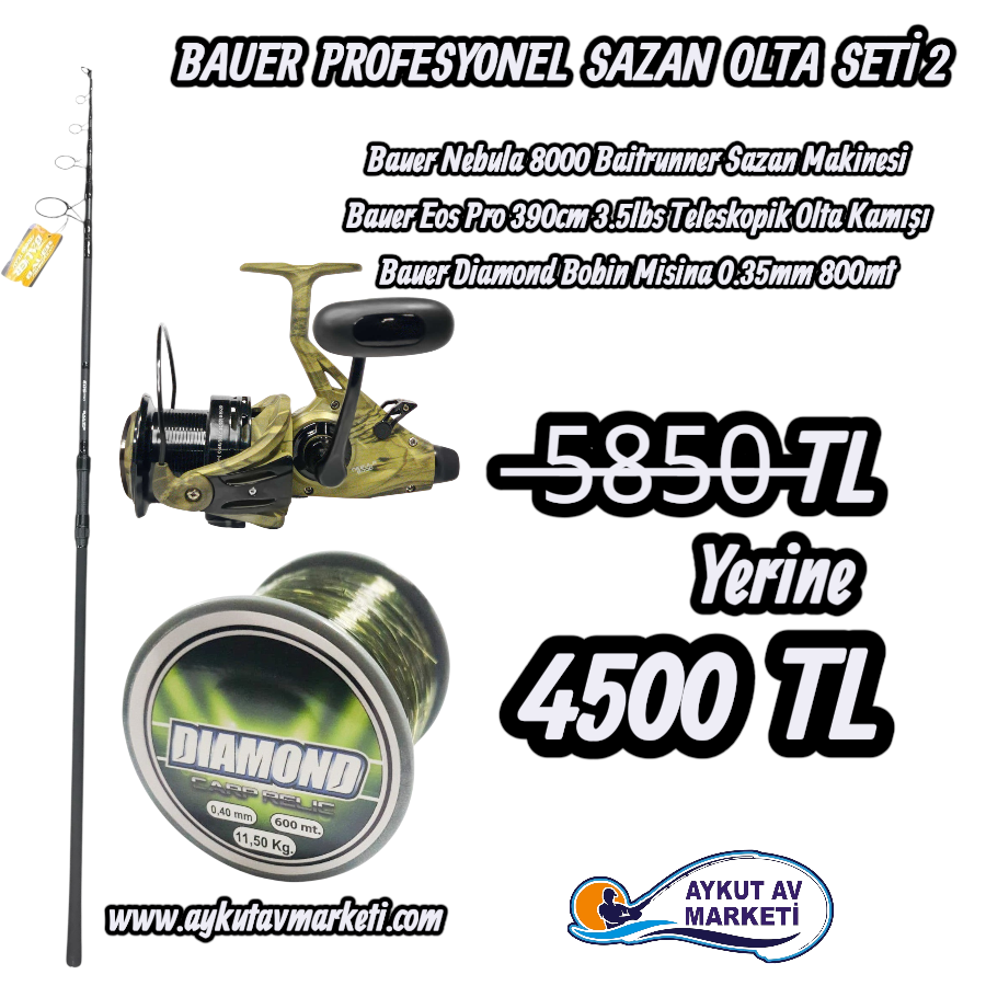 Bauer Profesyonel Sazan Olta Seti 2