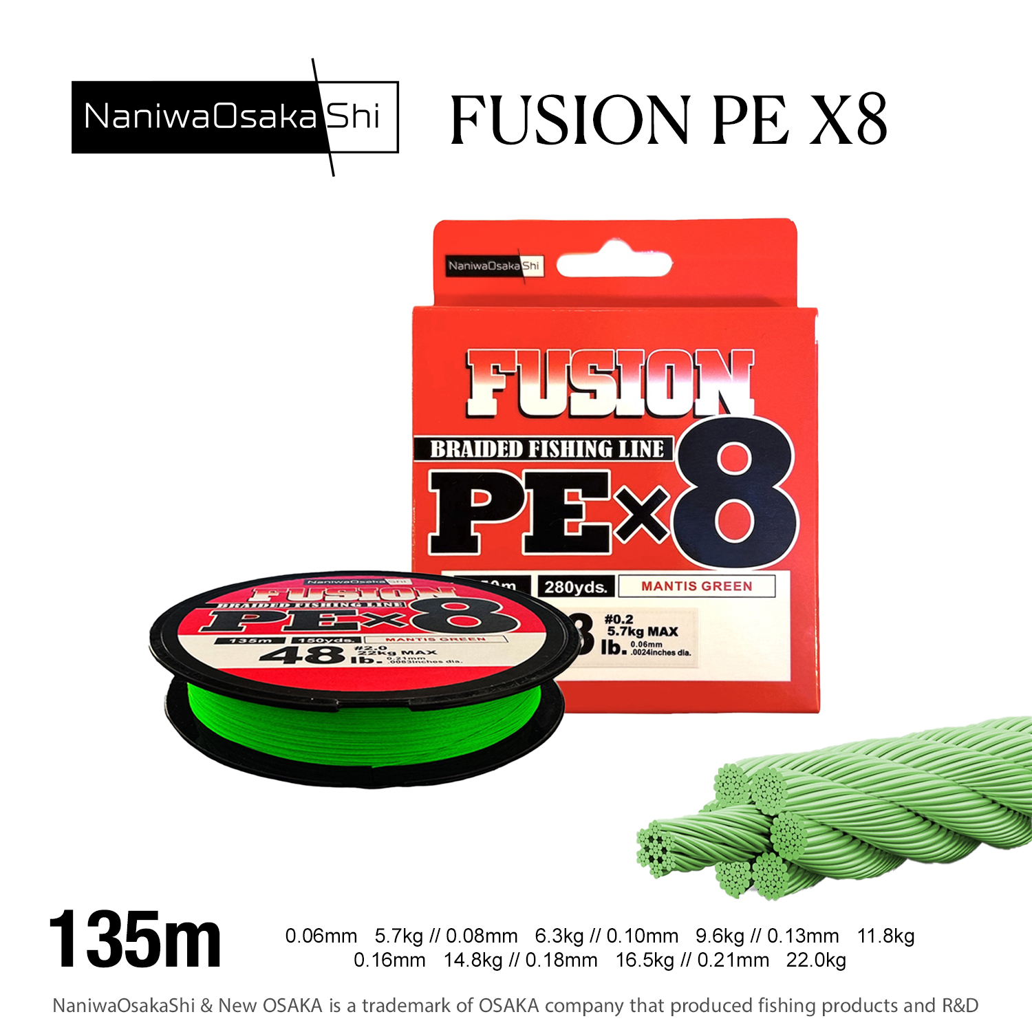 NaniwaOsakaShi Fusion 8X 135mt İp Misina