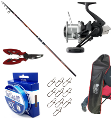 Shimano BeastMaster 14000 XC Olta Makinesi Shimano Sonora AX 420cm 200gr Olta Kamışı Surf Olta Seti