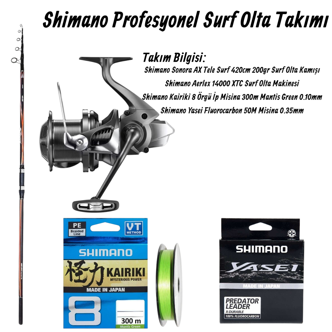 Shimano Profesyonel Surf Olta Takımı