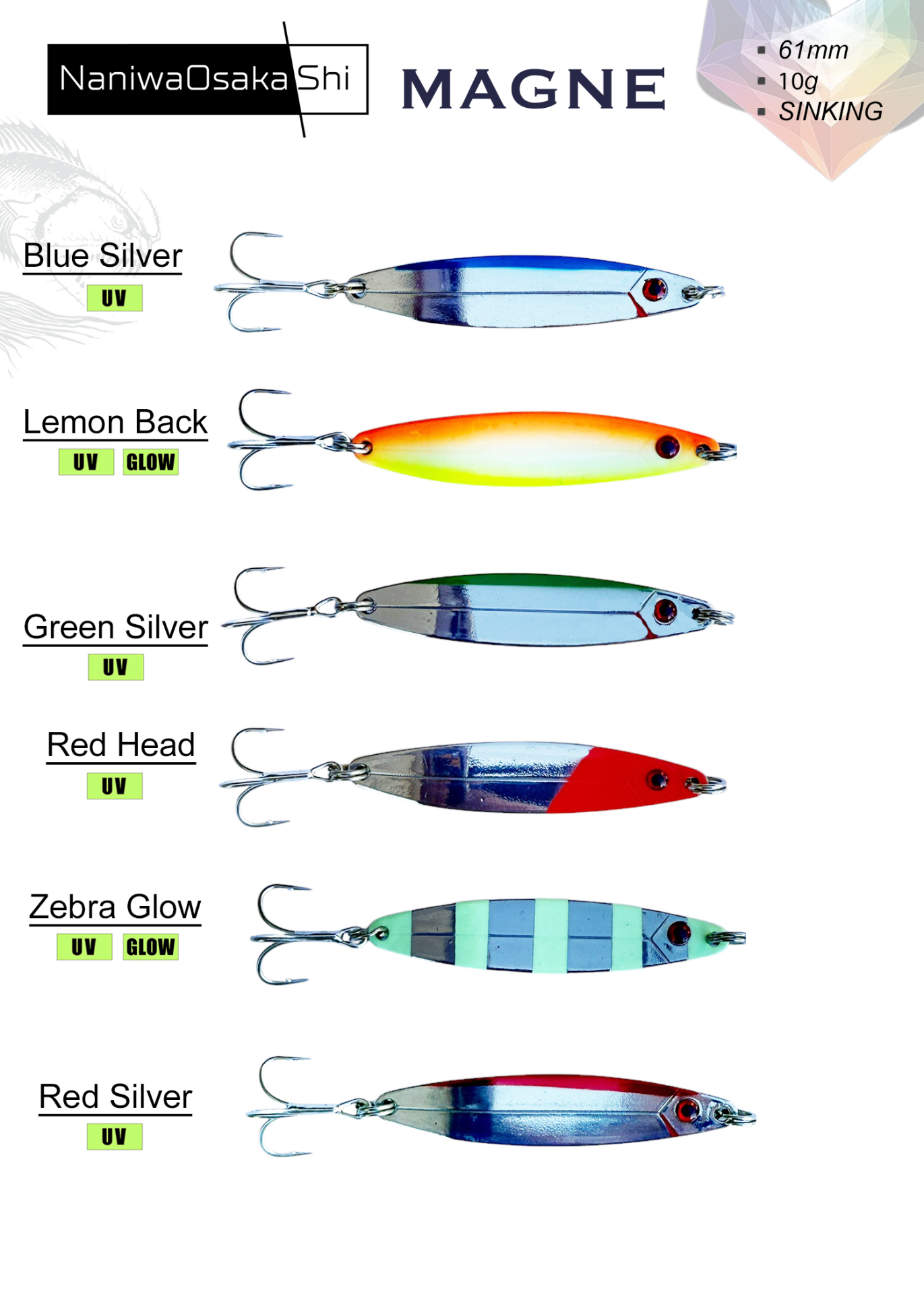 NaniwaOsakaShi Magne 6.1 Cm 10 Gr Kaşık Yem