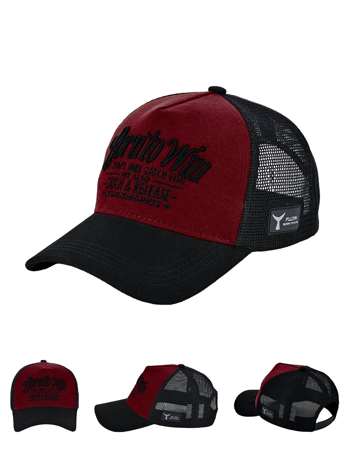 Fujin BTW Trucker Şapka Black Burgundy