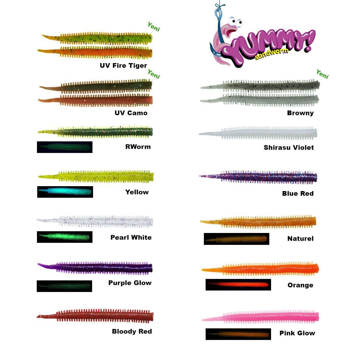 Fujin Yummy Sandworm 7cm LRF Silikonu Bloody Red
