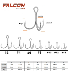 Fujin Falcon Süper Anti-Rust Üçlü Kanca