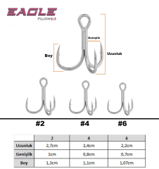 Fujin Eagle Süper Anti-Rust Üçlü Kanca